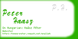 peter haasz business card